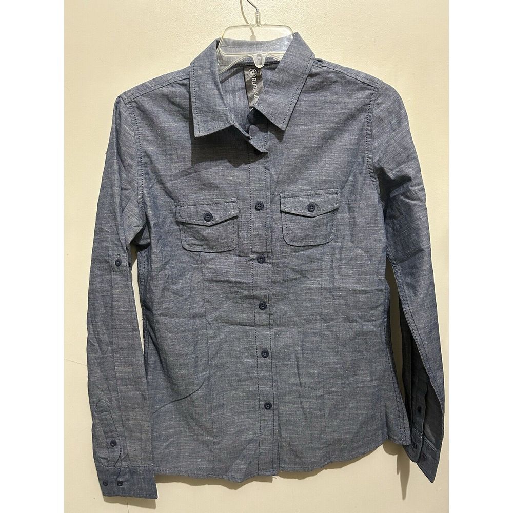 NWT Women's Blue Denim Colored Button Down Shirt